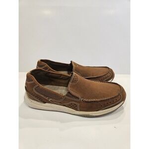 Clarks Mens Allston Brown Nubuck Mesh Slip On Loafers Shoes 8.5